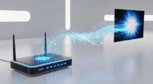 Wizualizacja szybkiego łącza internetowego niezbędnego do płynnego